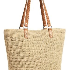Handwoven Natural Raffia Bucket Bag