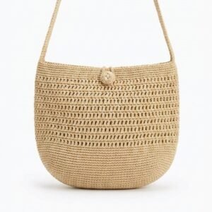 Handwoven Raffia Sling Crossbody Bag