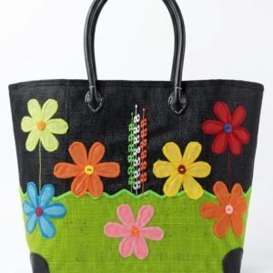 wholesale-floral-black-raban-raffia-market-bag