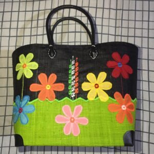 wholesale-floral-black-raban-raffia-market-bag