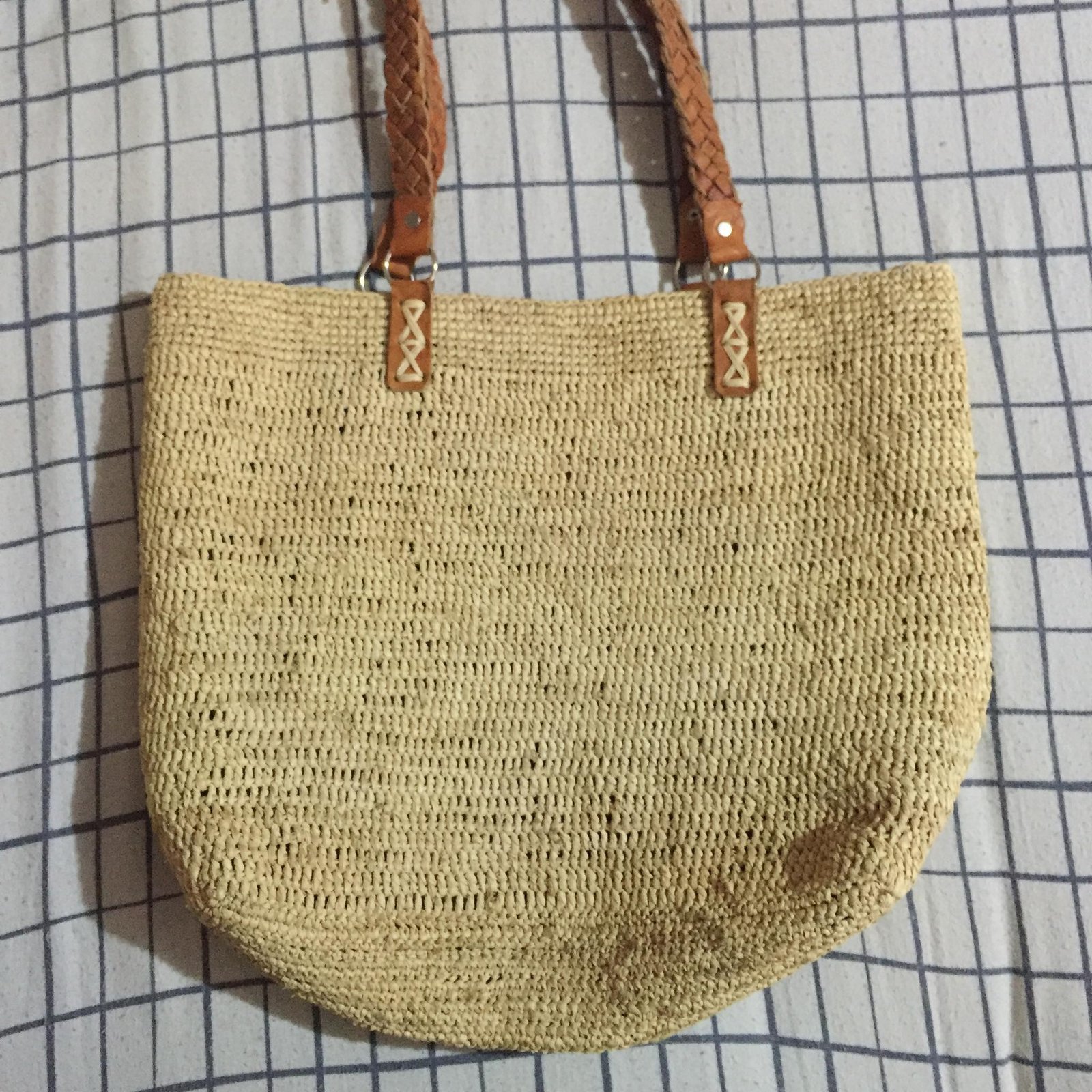 Handwoven Natural Raffia Bucket Bag