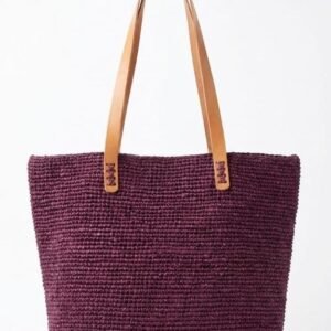 Premium Dyed Raffia Market Tote - Solid Colors purple