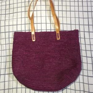 Premium Dyed Raffia Market Tote - Solid Colors purple