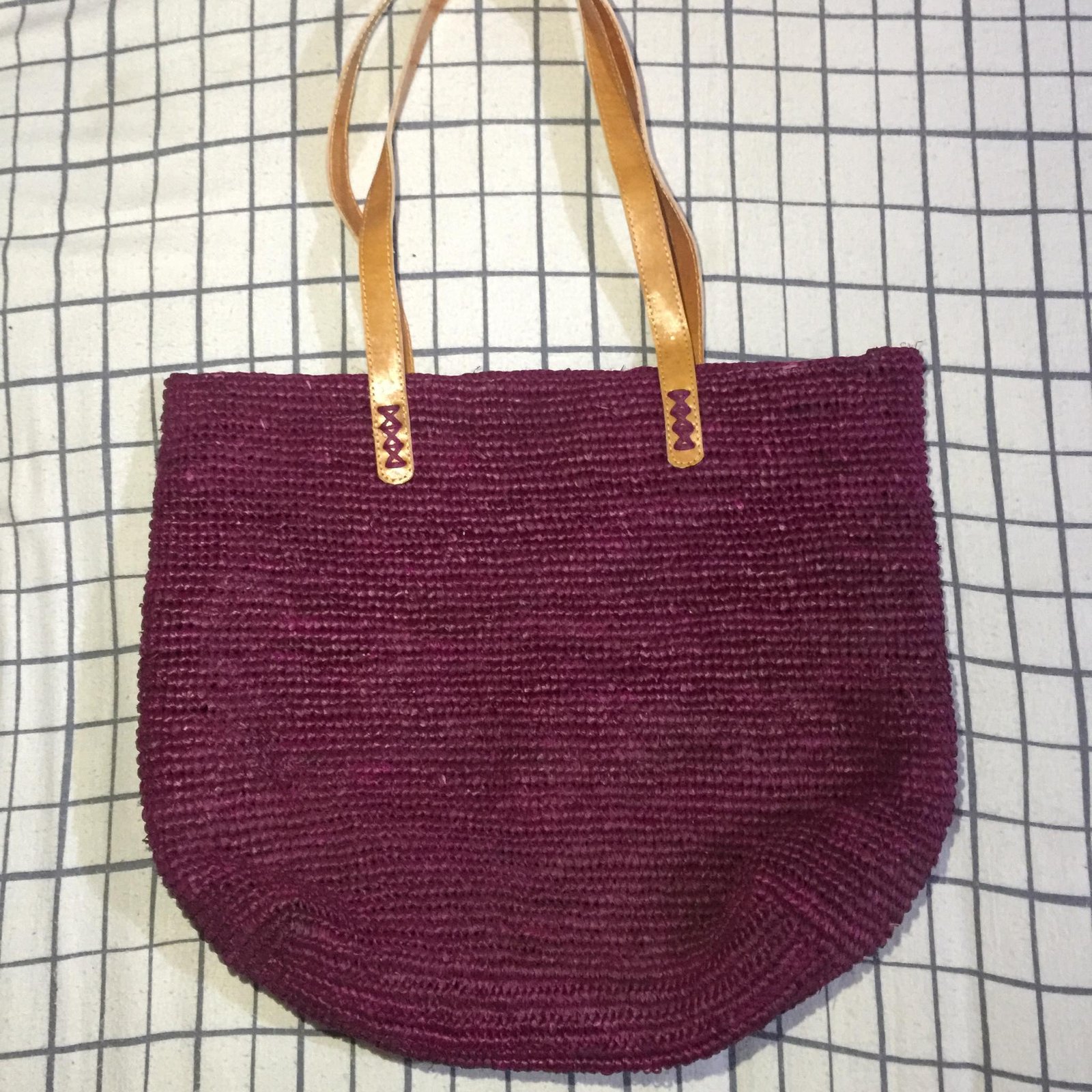 Premium Dyed Raffia Market Tote - Solid Colors purple